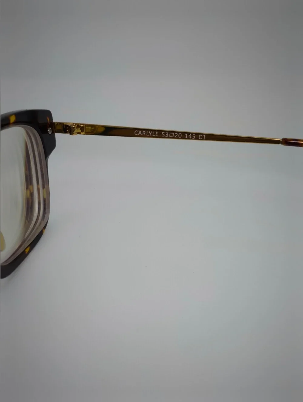 Carlyle. Tortoiseshell Square Frame Eyeglasses. Gold.